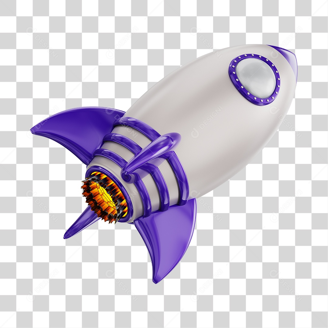 Foguete Roxo Elemento PNG Transparente