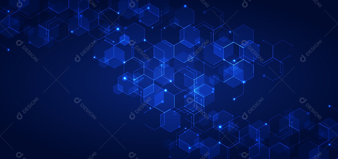 Cenário de Hexágonos Geométricos Azuis Vetor EPS