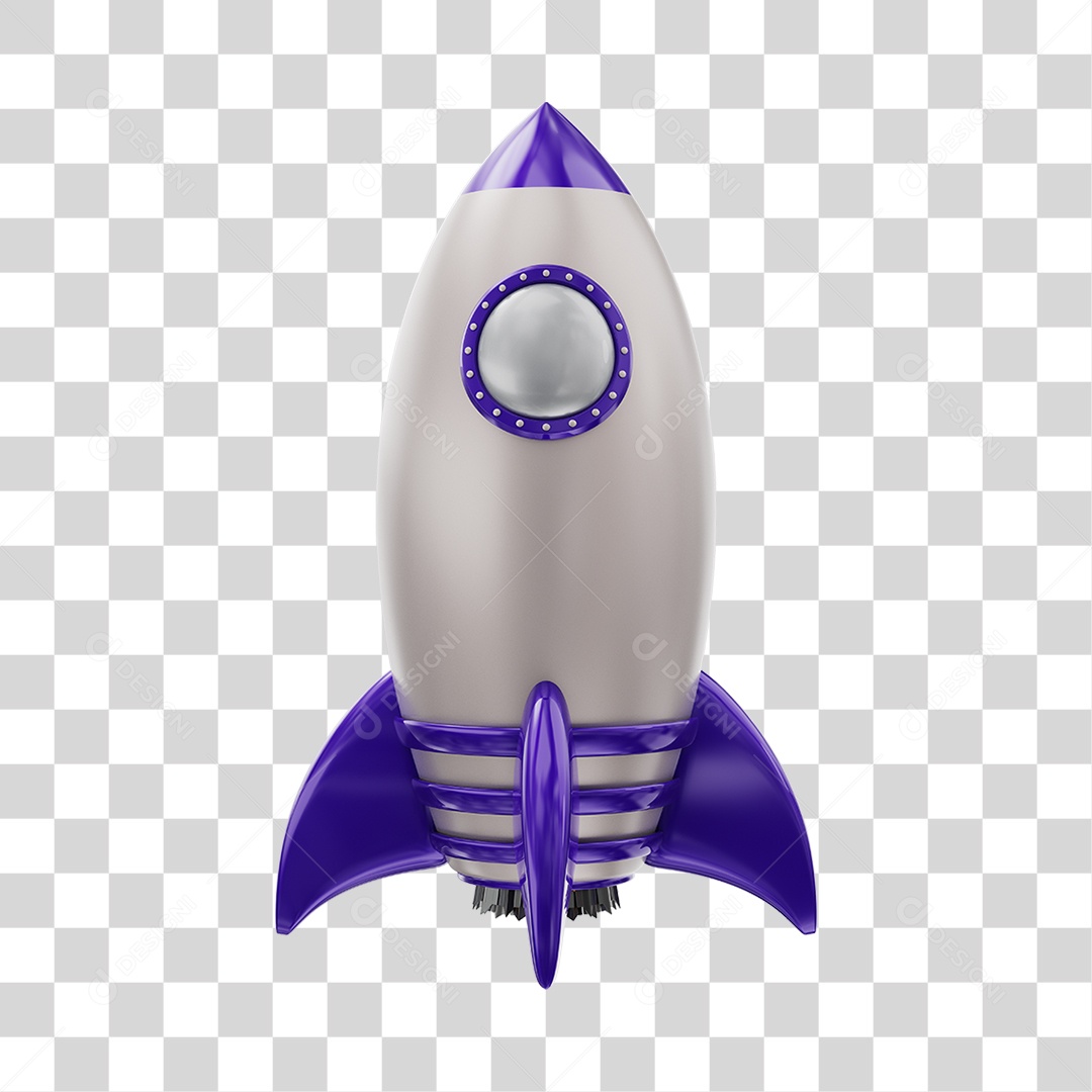 Foguete Roxo Elemento PNG Transparente