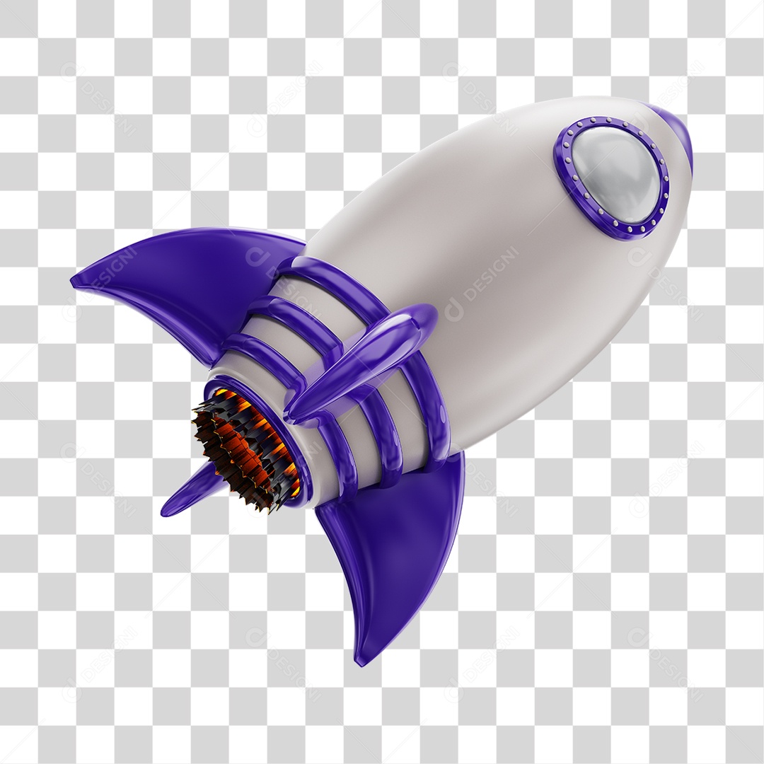 Foguete Roxo Elemento PNG Transparente
