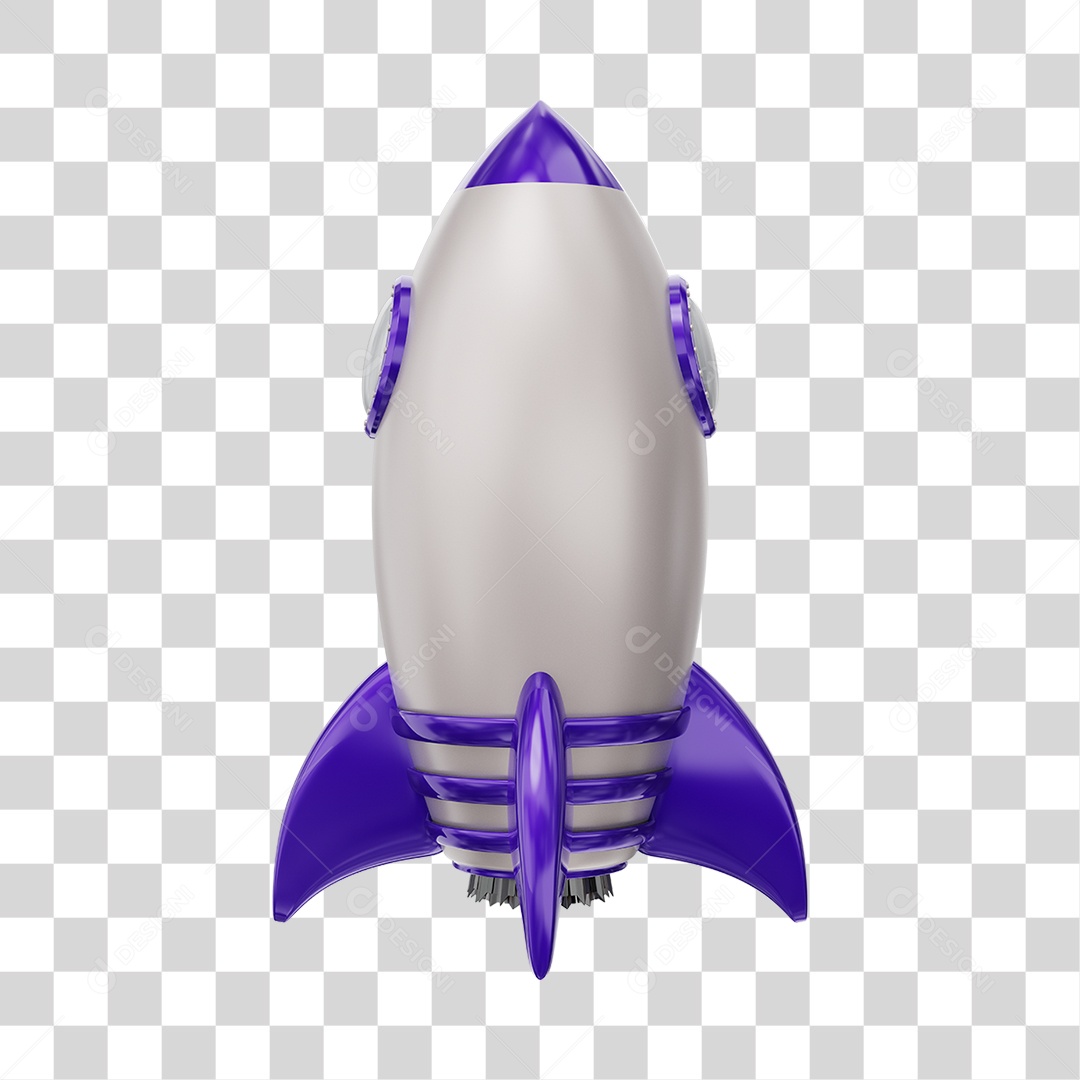 Foguete Roxo Elemento PNG Transparente