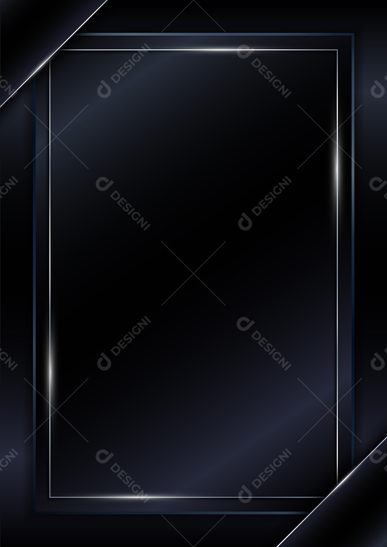 Modelo Brilhante De Moldura De Linha Prata Vetor EPS