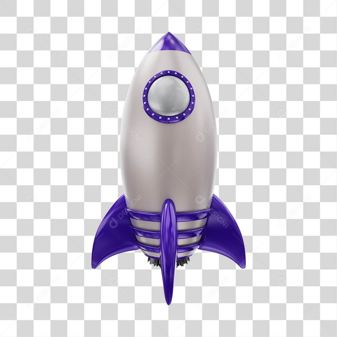 Foguete Roxo Elemento PNG Transparente
