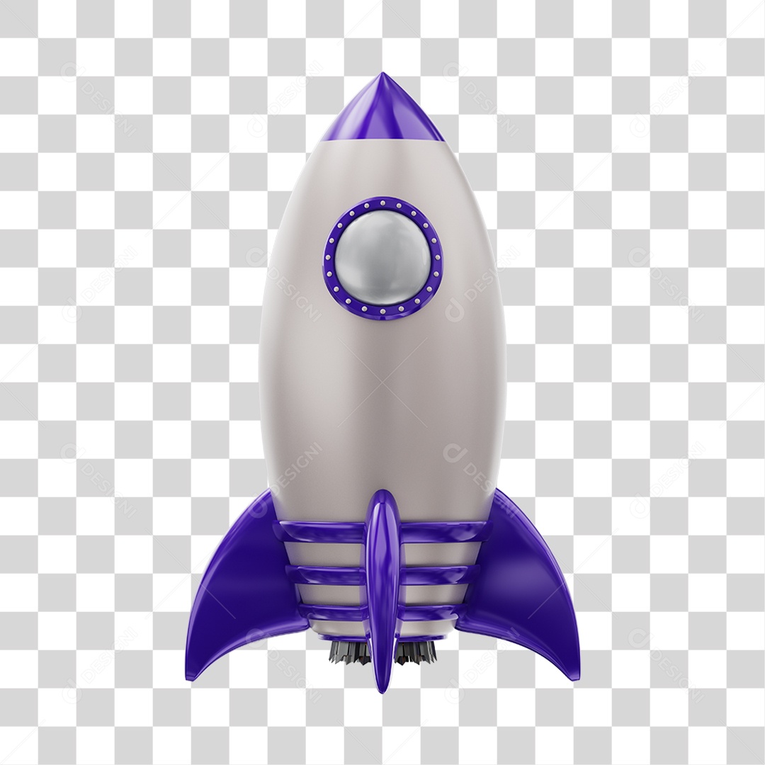 Foguete Roxo Elemento PNG Transparente