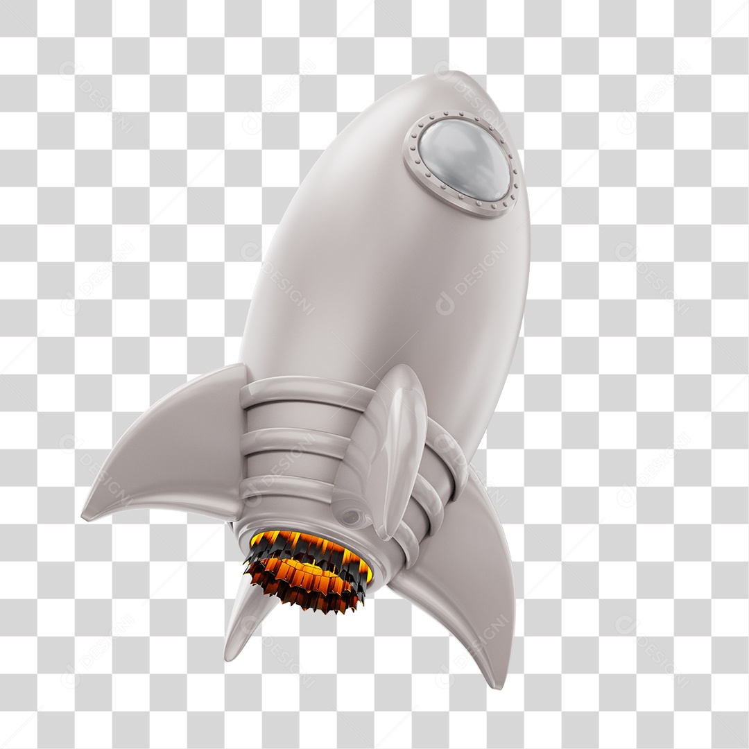 Foguete Branco Elemento PNG Transparente