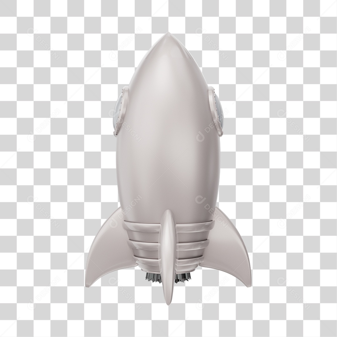 Foguete Branco Elemento PNG Transparente