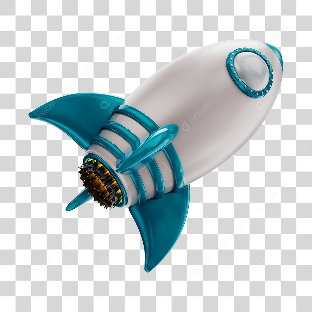 Foguete Azul Elemento PNG Transparente