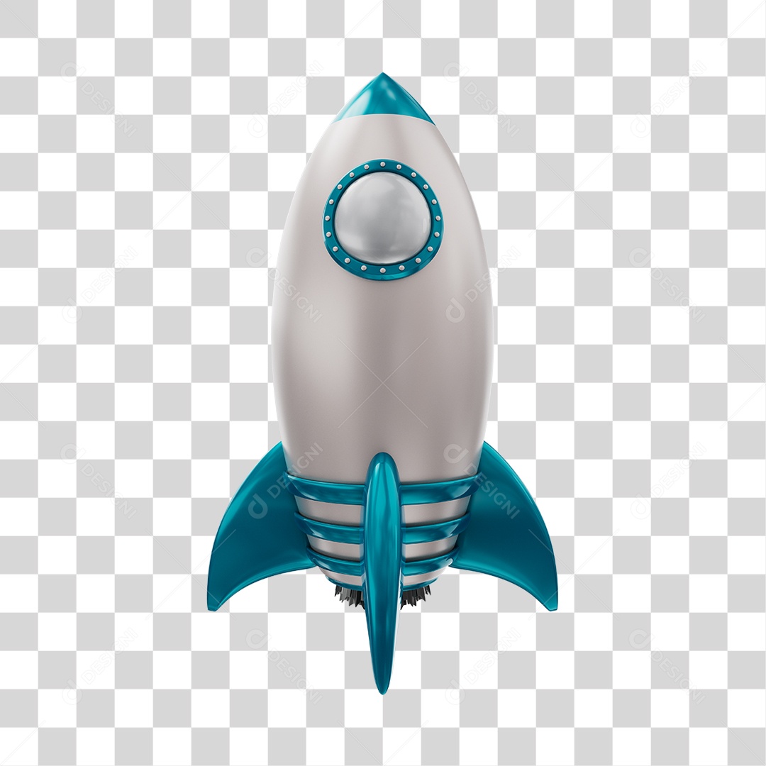 Foguete Azul Elemento PNG Transparente