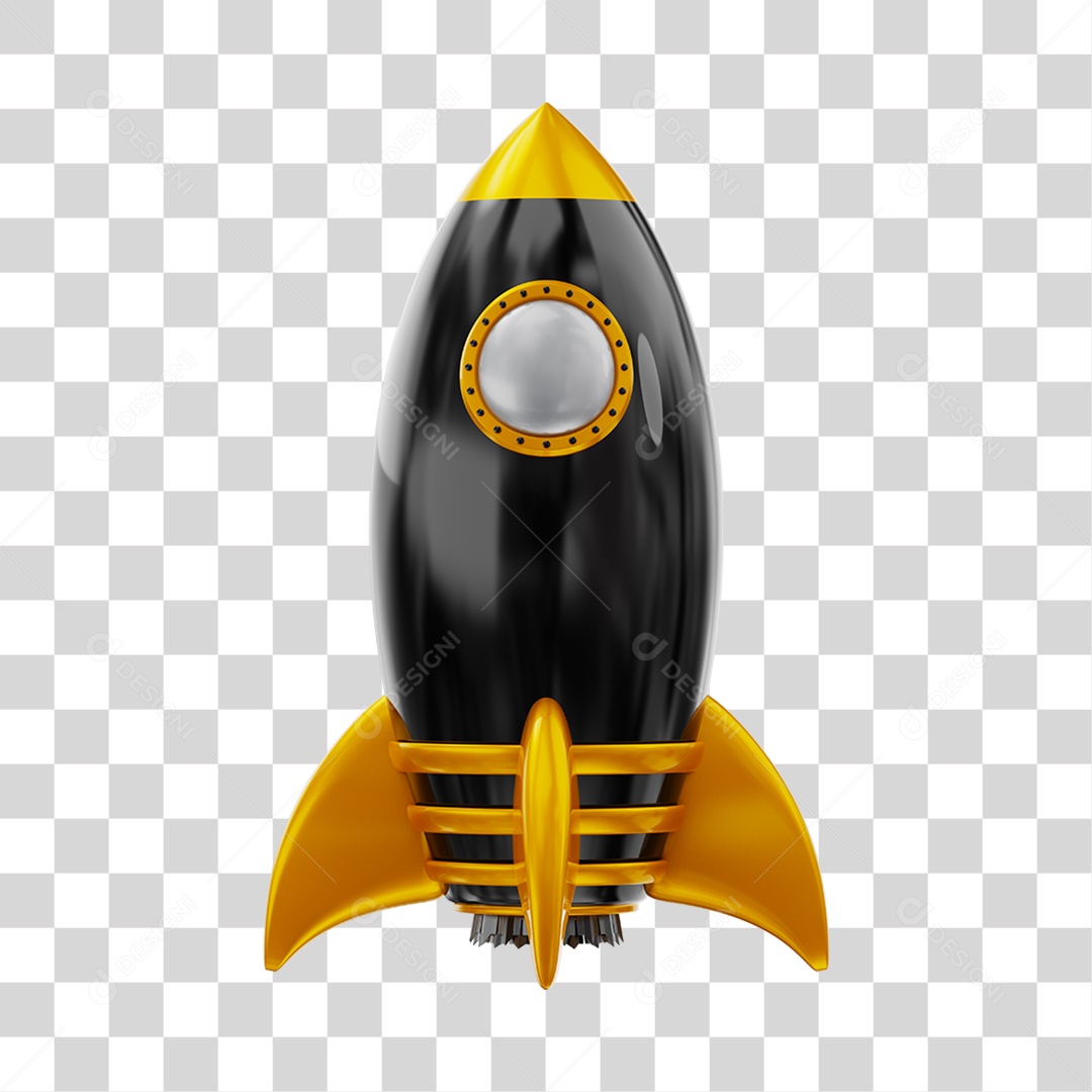 Foguete Amarelo PNG Transparente