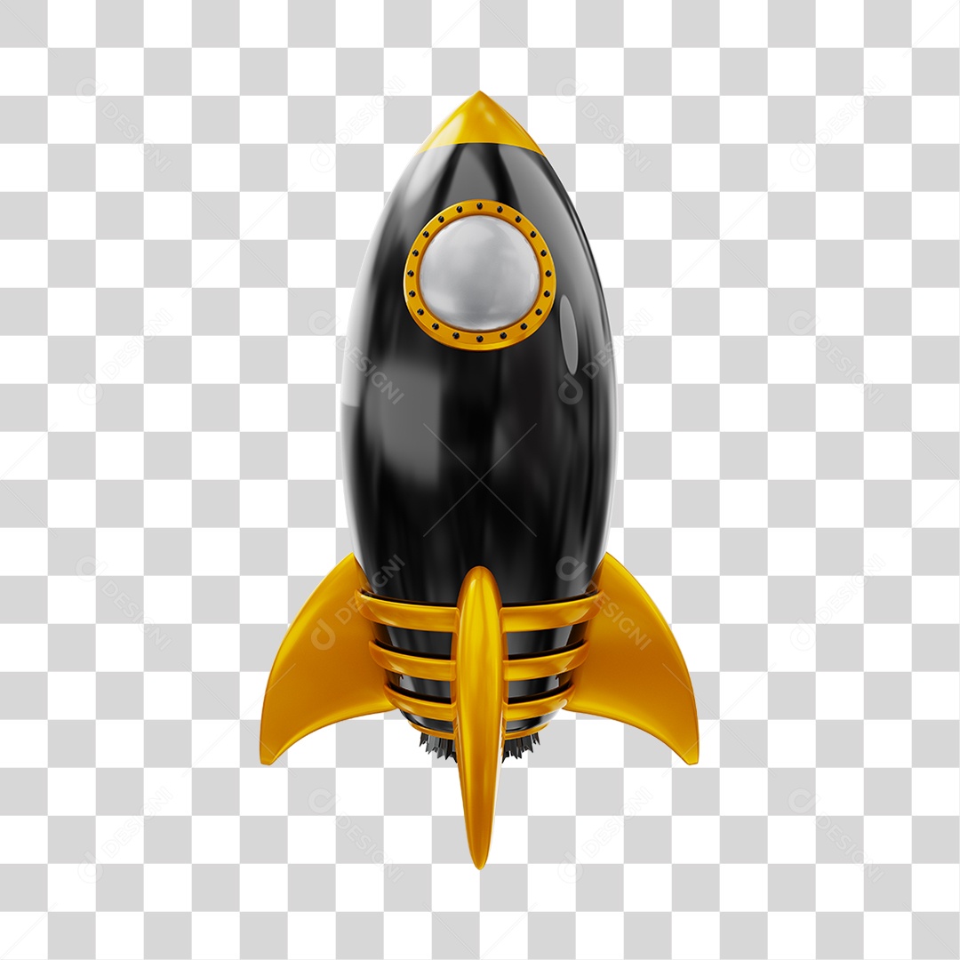 Foguete Amarelo PNG Transparente