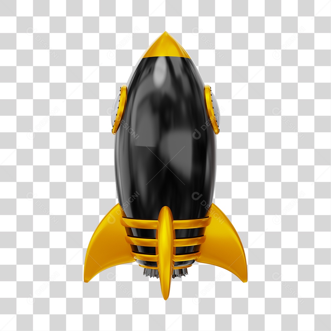 Foguete Amarelo PNG Transparente