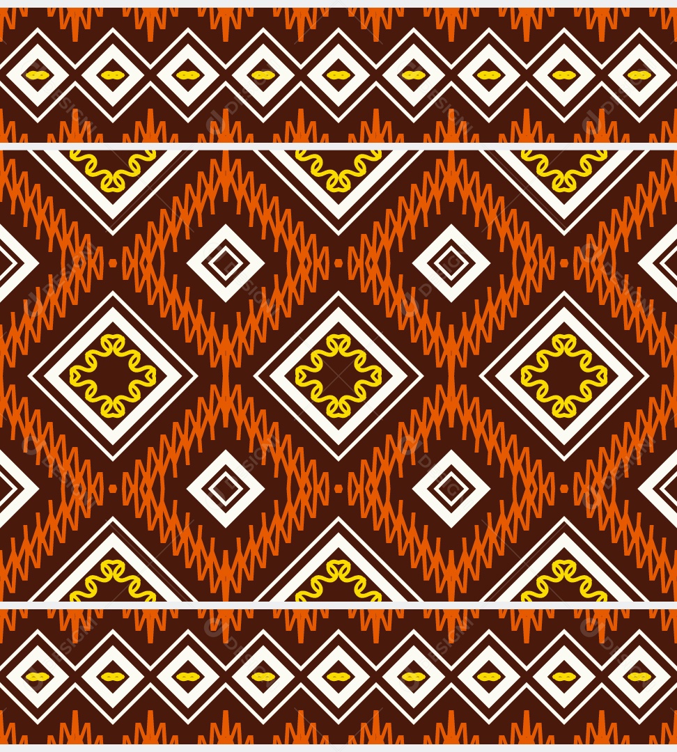 Padrão Tribal Tradicional Estilo Asteca Coloridos Modernos Vetor EPS