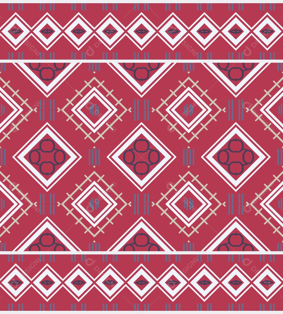 Padrão Tribal Tradicional Estilo Asteca Coloridos Modernos Vetor EPS