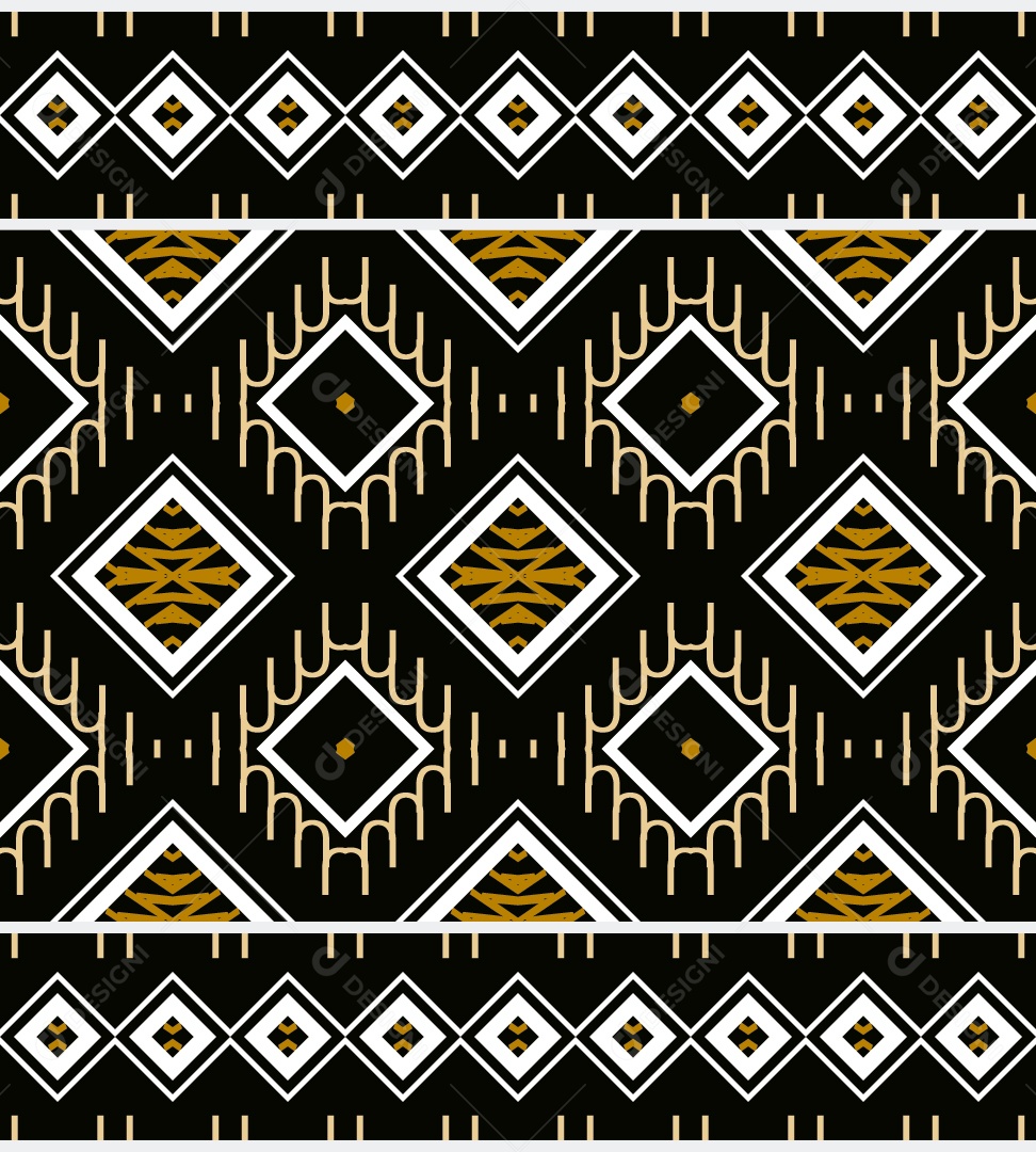 Padrão Tribal Tradicional Estilo Asteca Coloridos Modernos Vetor EPS