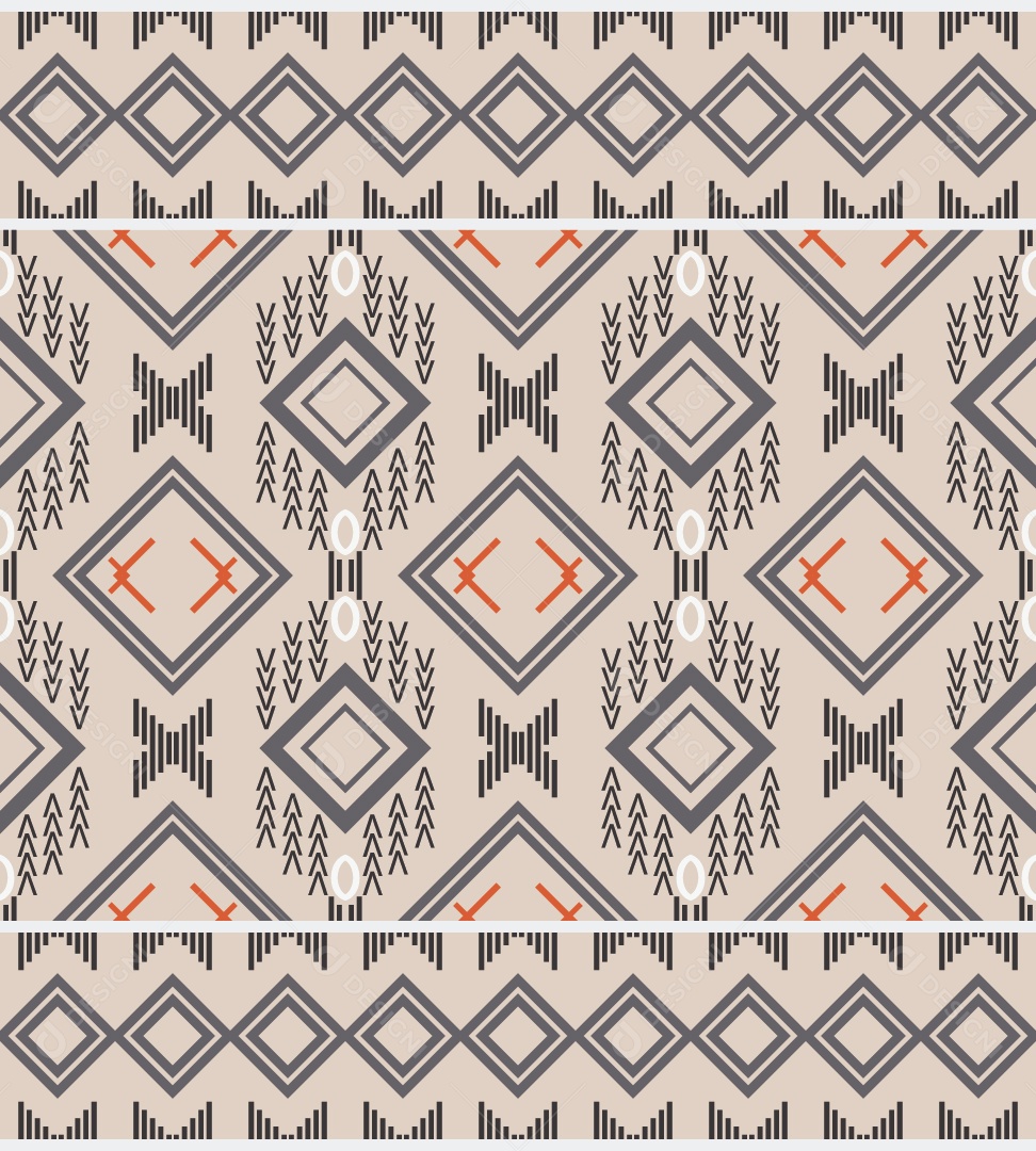 Padrão Tribal Tradicional Estilo Asteca Coloridos Modernos Vetor EPS