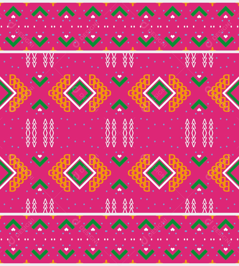 Padrão Tribal Tradicional Estilo Asteca Coloridos Modernos Vetor EPS