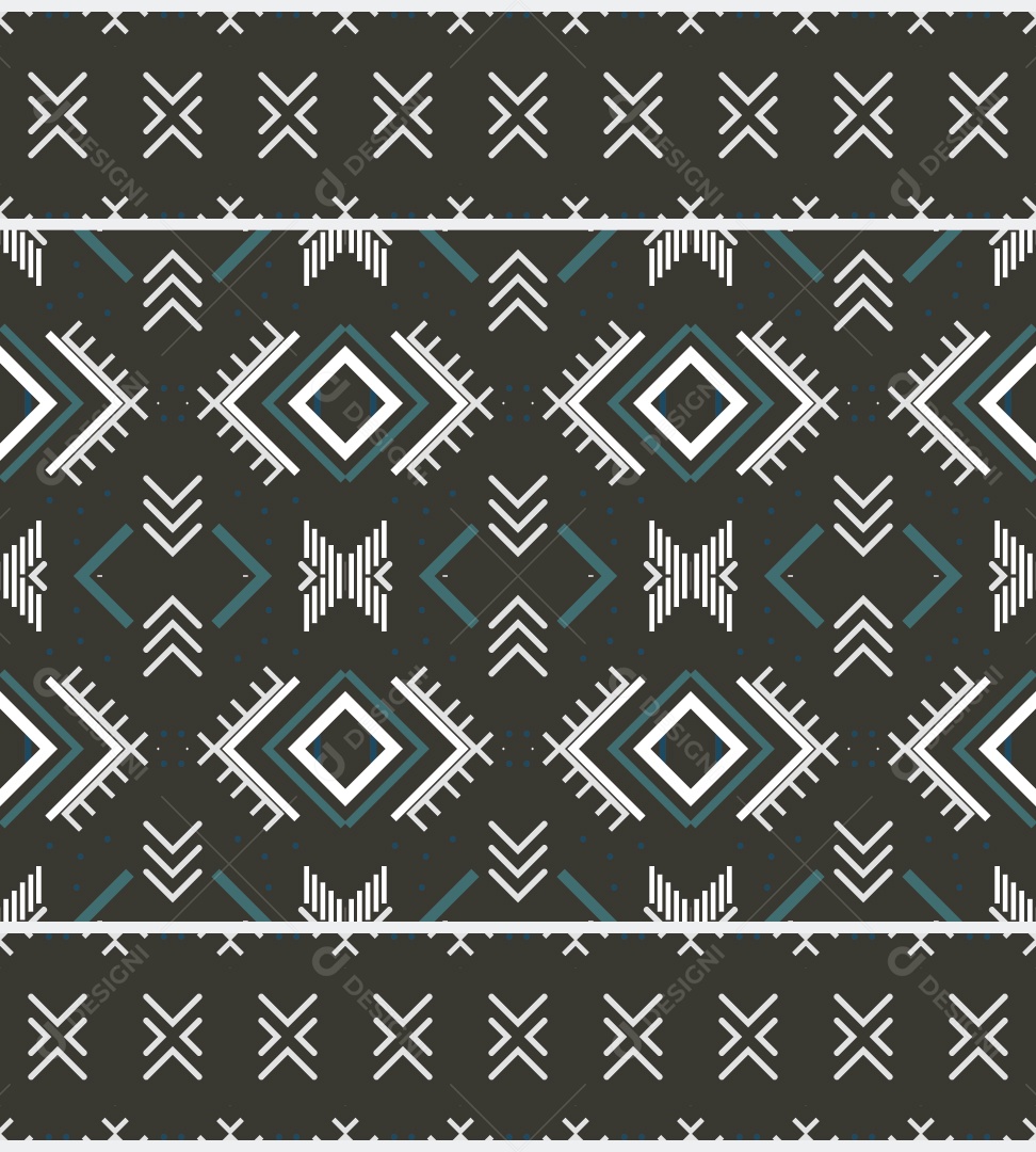 Padrão Tribal Tradicional Estilo Asteca Coloridos Modernos Vetor EPS