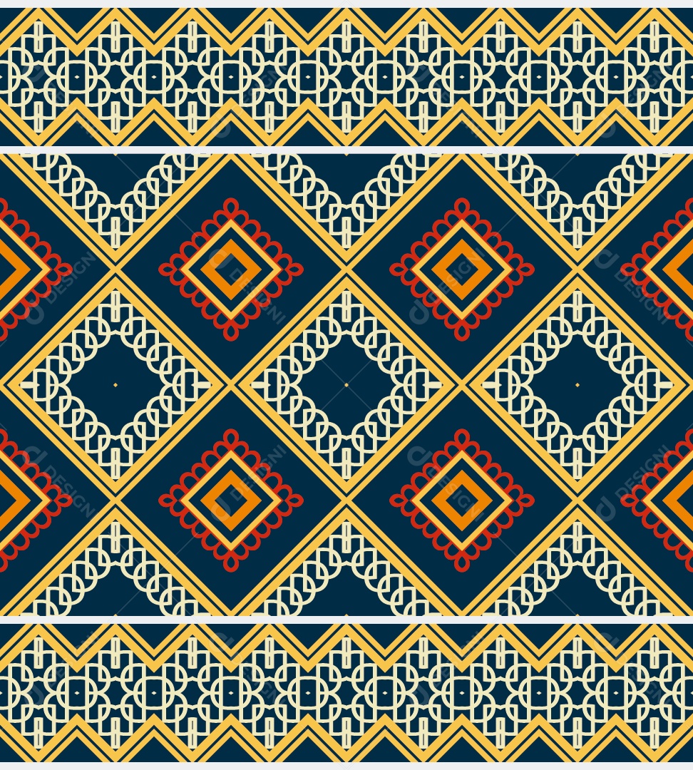 Padrão Tribal Tradicional Estilo Asteca Coloridos Modernos Vetor EPS