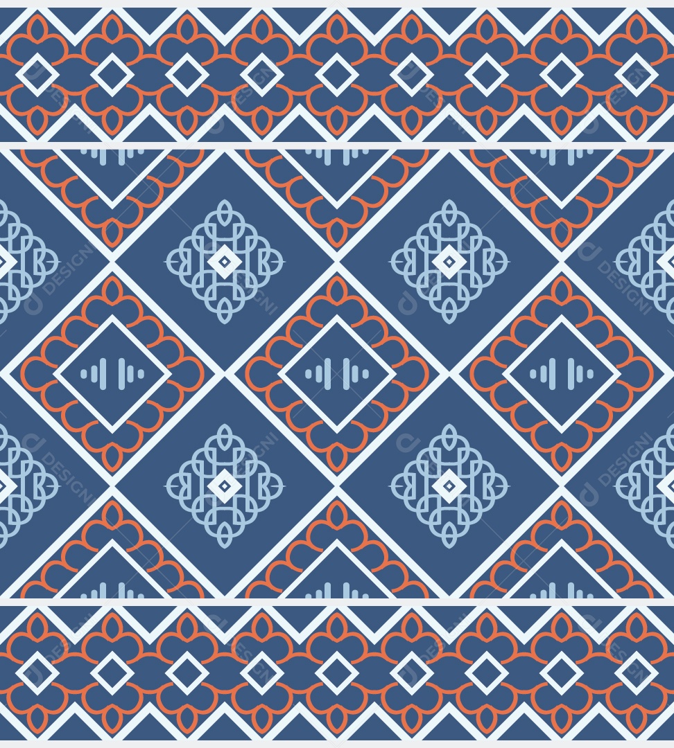 Padrão Tribal Tradicional Estilo Asteca Coloridos Modernos Vetor EPS