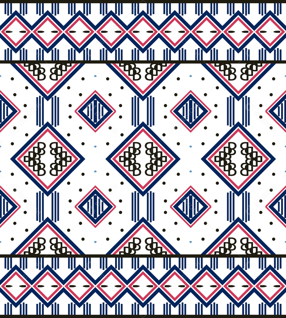 Padrão Tribal Tradicional Estilo Asteca Coloridos Modernos Vetor EPS