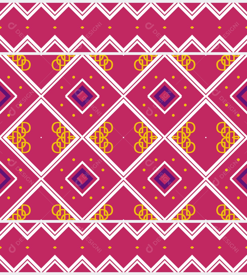 Padrão Tribal Tradicional Estilo Asteca Rosa Modernos Vetor EPS