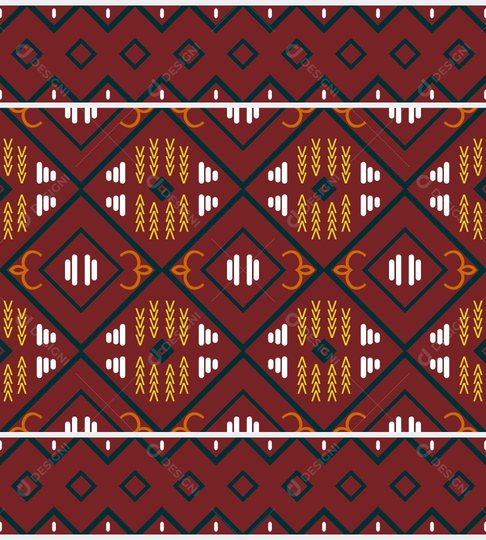 Padrão Tribal Tradicional Estilo Asteca Coloridos Modernos Vetor EPS