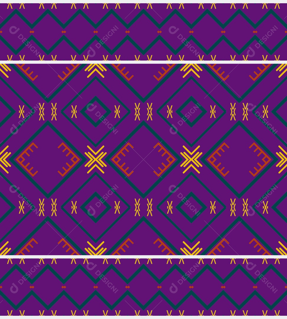 Padrão Tribal Tradicional Estilo Asteca Roxo Modernos Vetor EPS