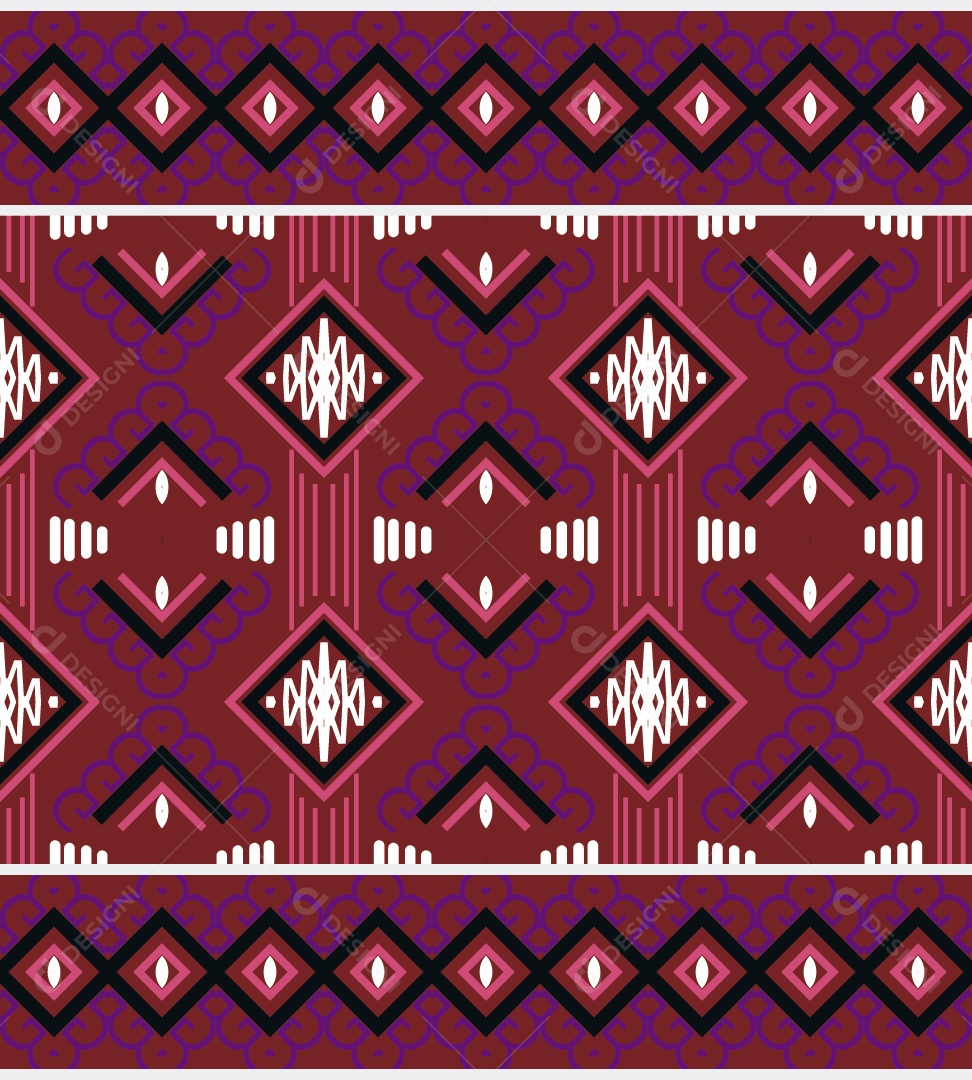 Padrão Tribal Tradicional Estilo Asteca Coloridos Modernos Vetor EPS