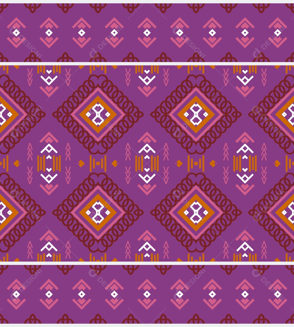 Padrão Tribal Tradicional Estilo Asteca Coloridos Modernos Vetor EPS