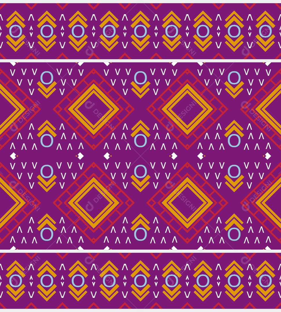 Padrão Tribal Tradicional Estilo Asteca Roxo Modernos Vetor EPS