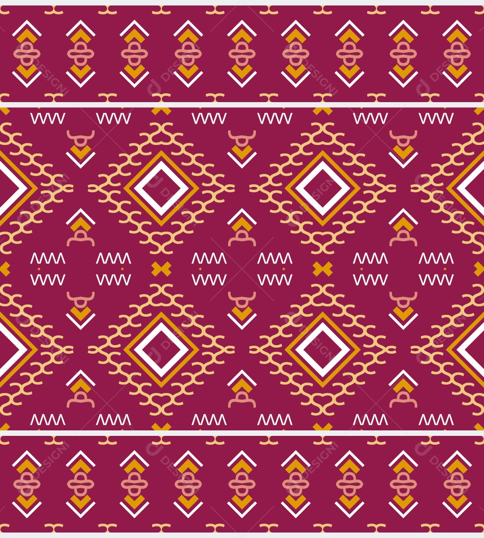 Padrão Tribal Tradicional Estilo Asteca Coloridos Modernos Vetor EPS