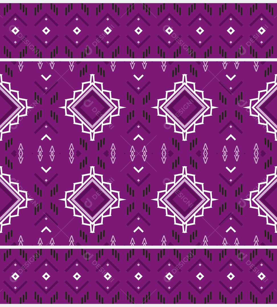 Padrão Tribal Tradicional Estilo Asteca Roxo Modernos Vetor EPS