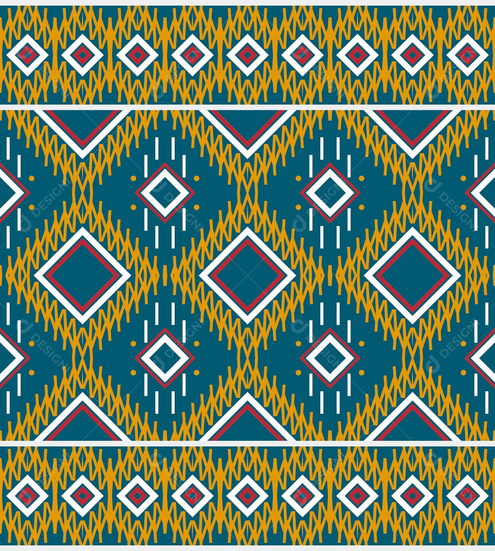 Padrão Tribal Tradicional Estilo Asteca Coloridos Modernos Vetor EPS