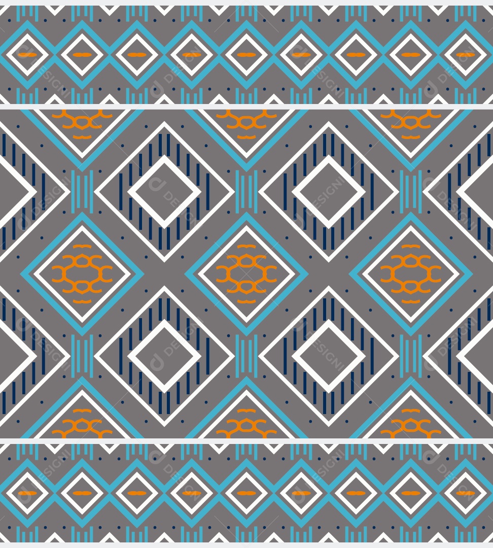 Padrão Tribal Tradicional Estilo Asteca Coloridos Modernos Vetor EPS