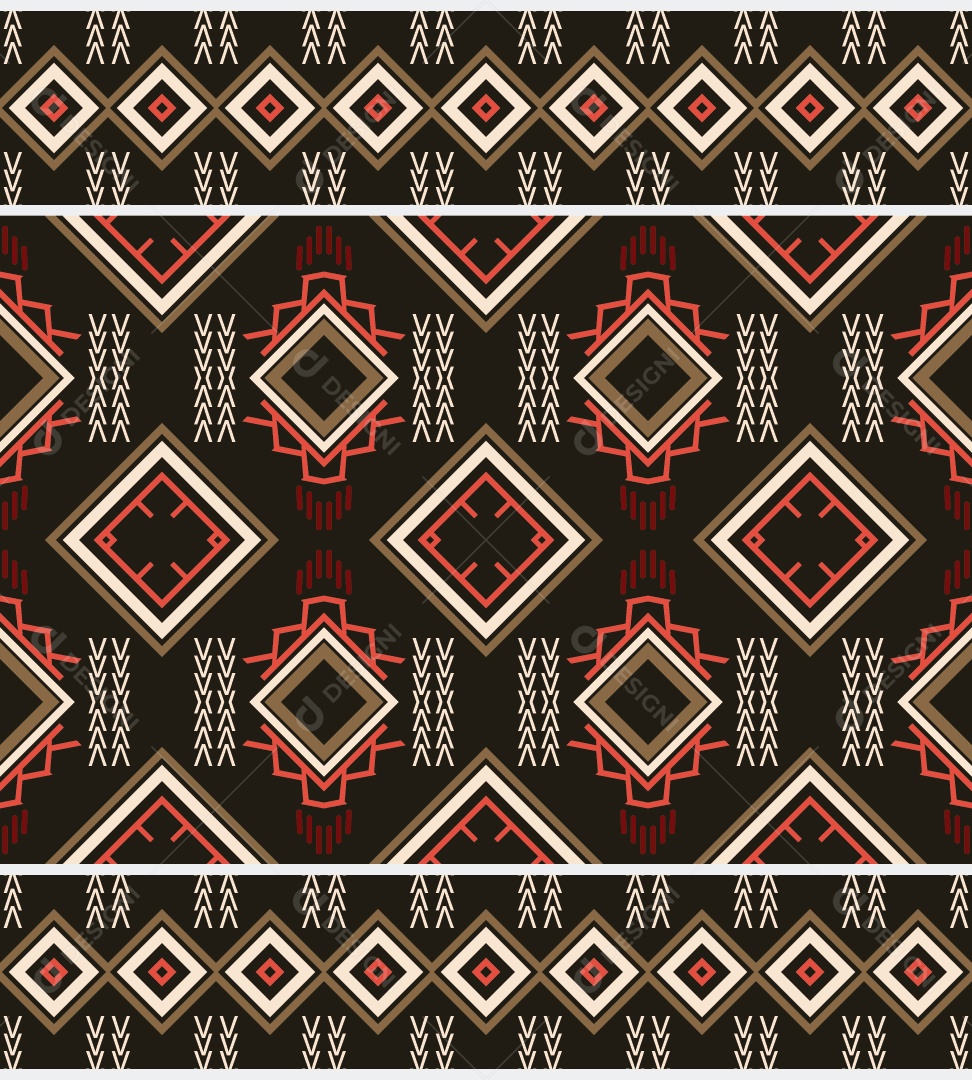 Padrão Tribal Tradicional Estilo Asteca Coloridos Modernos Vetor EPS