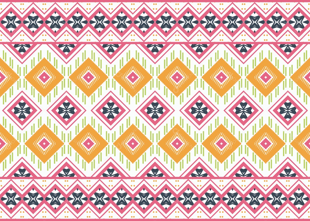 Padrão Tribal Tradicional Estilo Asteca Coloridos Modernos Vetor EPS