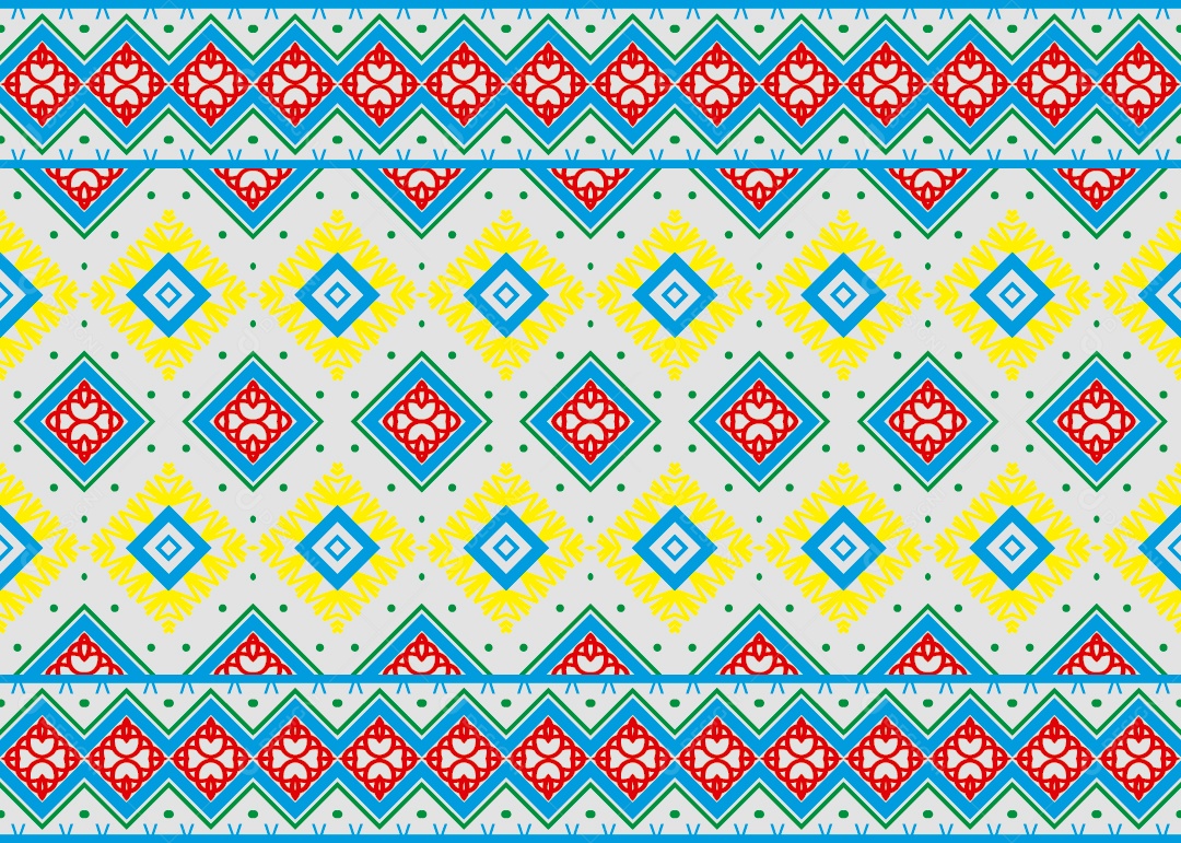 Padrão Tribal Tradicional Estilo Asteca Coloridos Modernos Vetor EPS