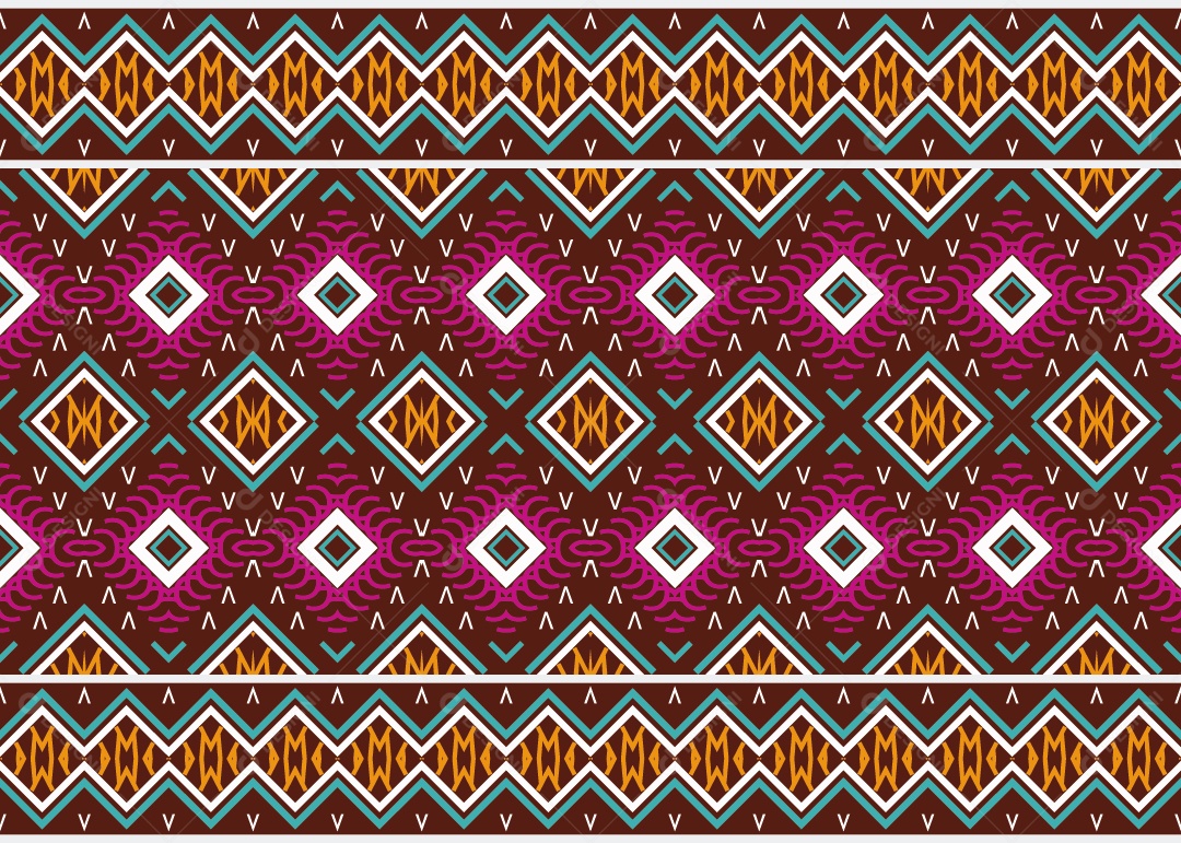 Padrão Tribal Tradicional Estilo Asteca Coloridos Modernos Vetor EPS