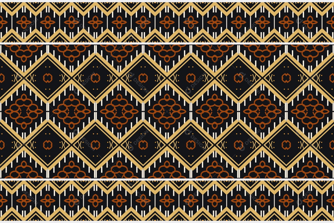 Padrão Tribal Tradicional Estilo Asteca Coloridos Modernos Vetor EPS