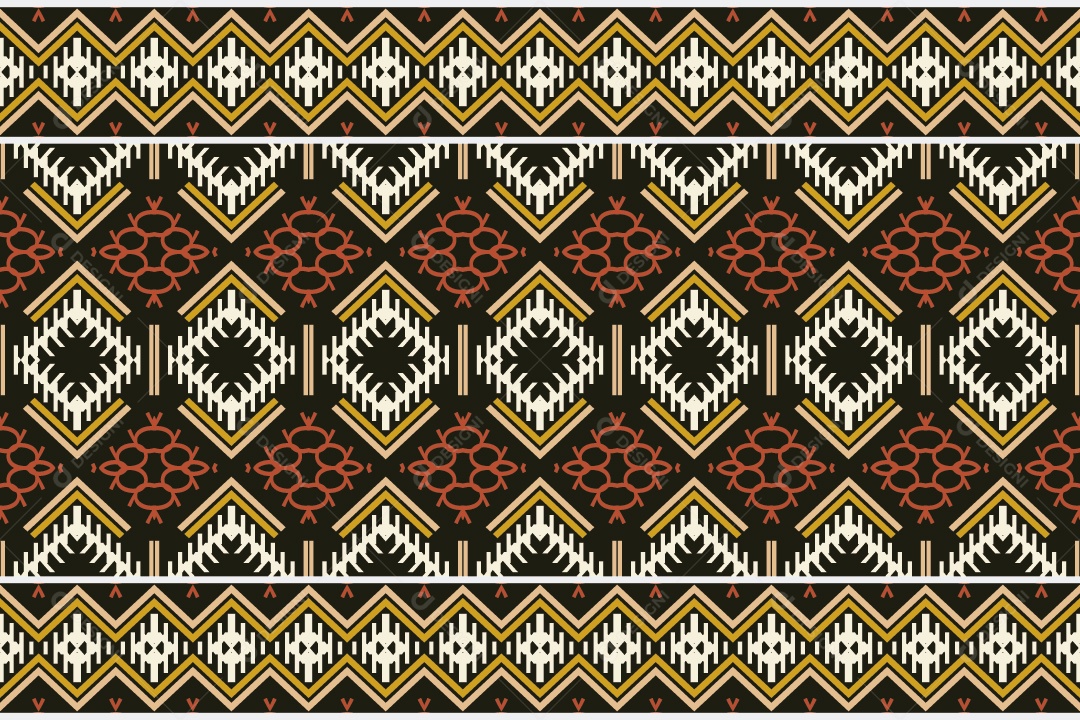 Padrão Tribal Tradicional Estilo Asteca Coloridos Modernos Vetor EPS