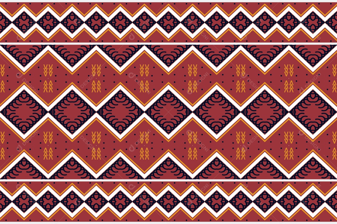 Padrão Tribal Tradicional Estilo Asteca Coloridos Modernos Vetor EPS