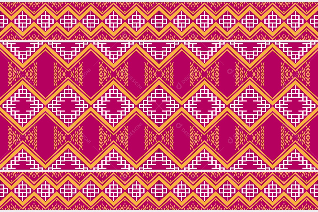 Padrão Tribal Tradicional Estilo Asteca Rosa e Dourado Modernos Vetor EPS