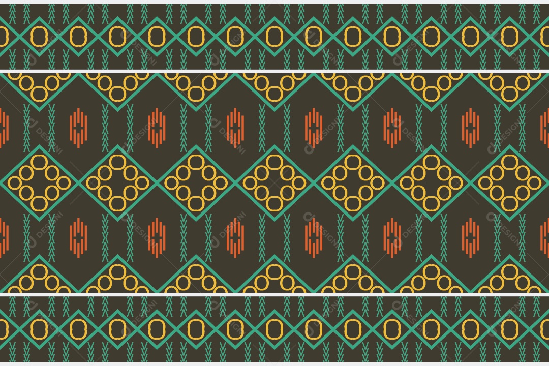 Padrão Tribal Tradicional Estilo Asteca Coloridos Modernos Vetor EPS