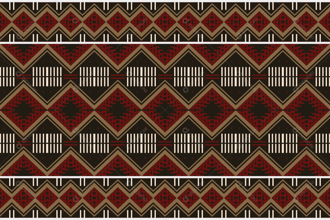 Padrão Tribal Tradicional Estilo Asteca Coloridos Modernos Vetor EPS