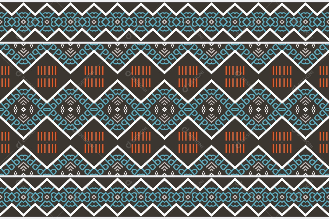 Padrão Tribal Tradicional Estilo Asteca Coloridos Modernos Vetor EPS