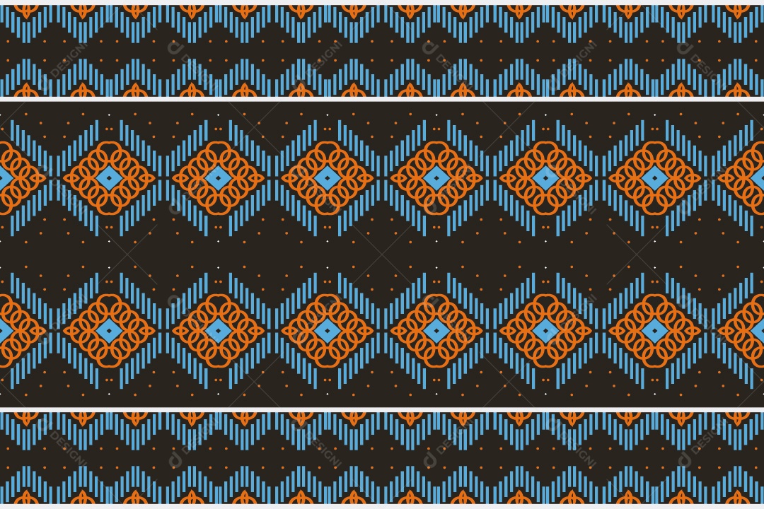 Padrão Tribal Tradicional Estilo Asteca Coloridos Modernos Vetor EPS