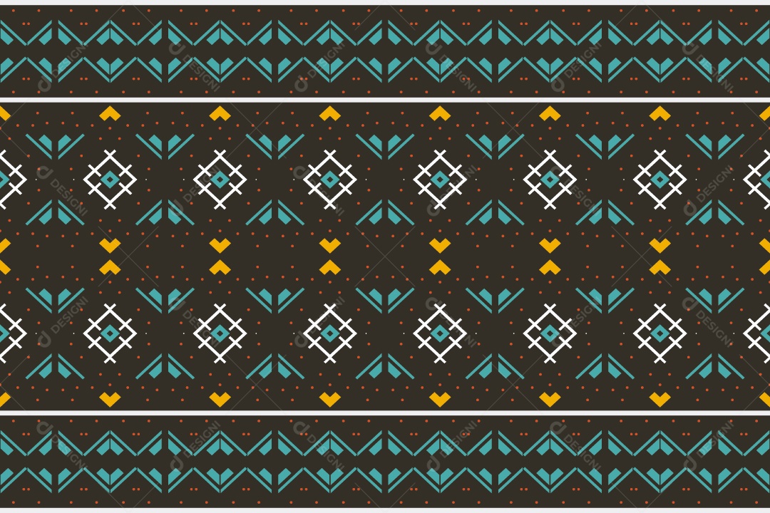 Padrão Tribal Tradicional Estilo Asteca Coloridos Modernos Vetor EPS