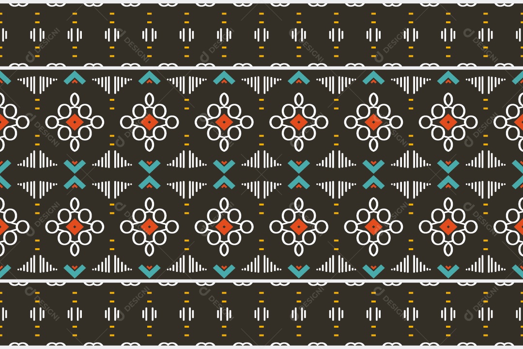 Padrão Tribal Tradicional Estilo Asteca Coloridos Modernos Vetor EPS