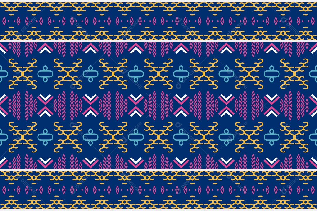 Padrão Tribal Tradicional Estilo Asteca Azul Modernos Vetor EPS