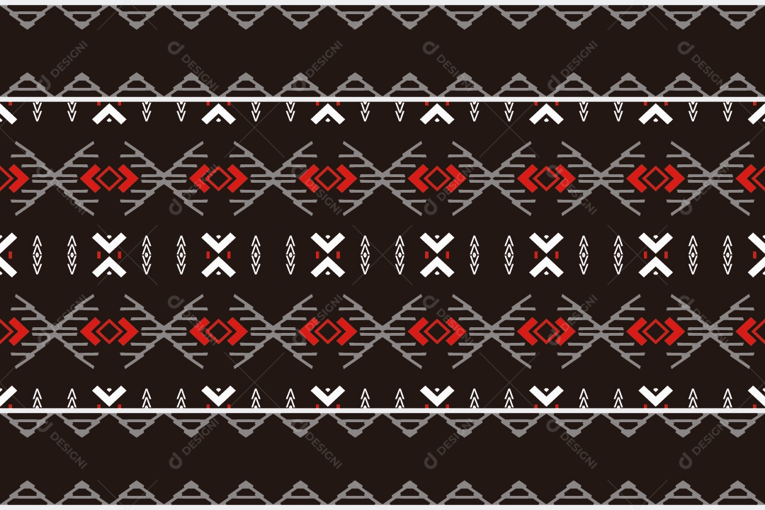 Padrão Tribal Tradicional Estilo Asteca Coloridos Modernos Vetor EPS